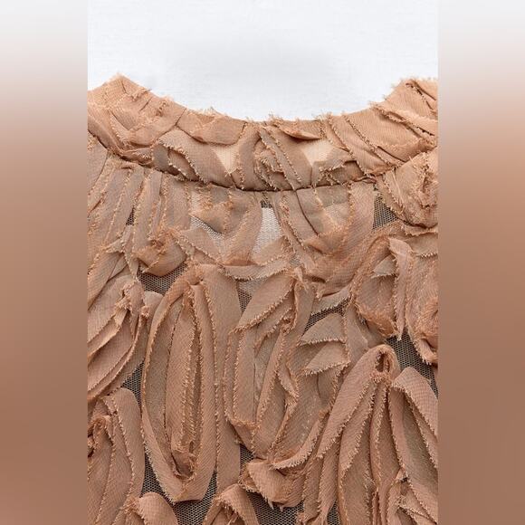 ZARA STRUCTURED PEARL BEADING COAT Size Large - Picture 9 of 11